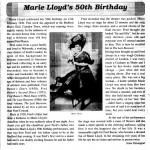 Marie Lloyd 50 birthday Music Hall